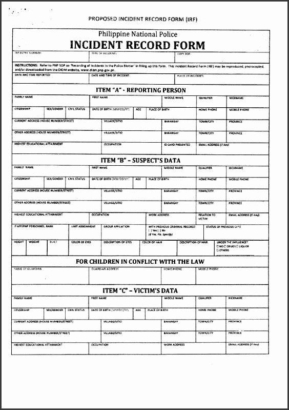10 Crime Incident Report Template
