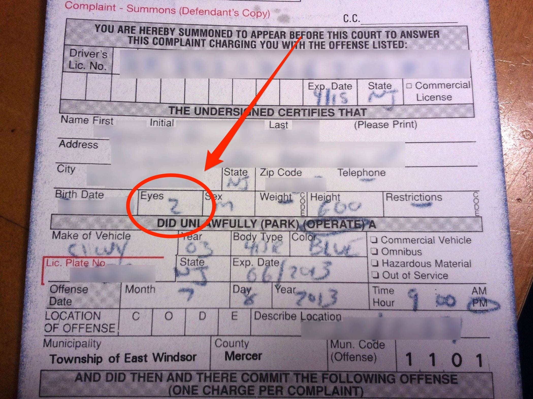 A Police Officer Got Confused While Writing This Speeding ...