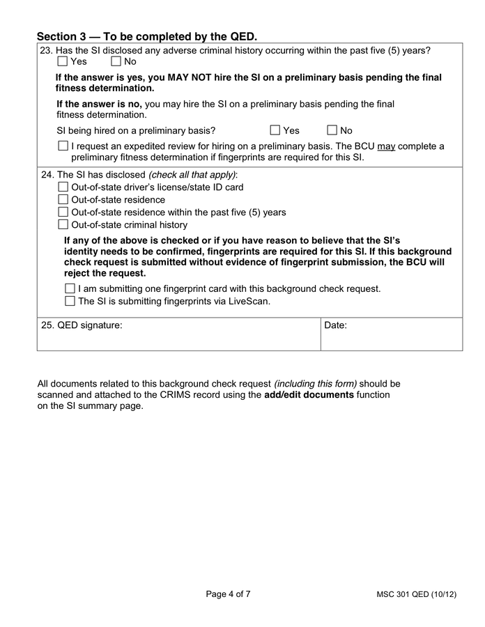 Background Check Request Form 301QED in Word and Pdf ...