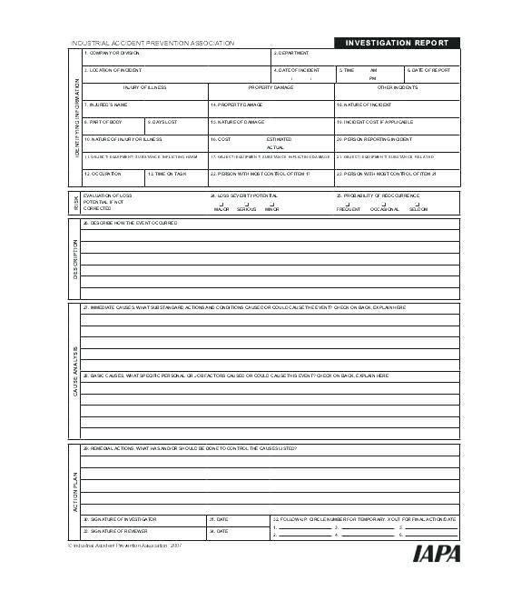 Blank Police Report Template Witness Statement