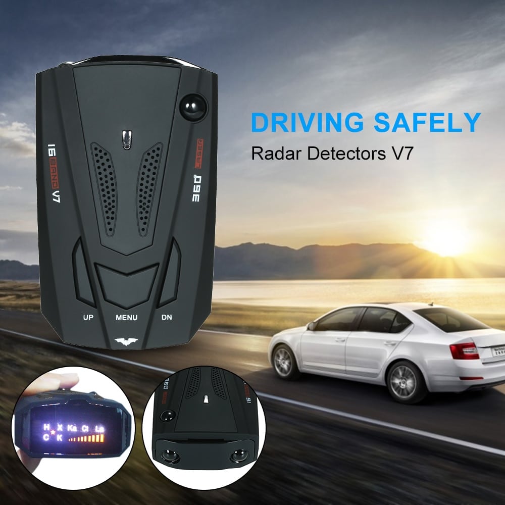 Car Radar Detector 360 Degree 16 Band LED Display Anti Police Radar ...