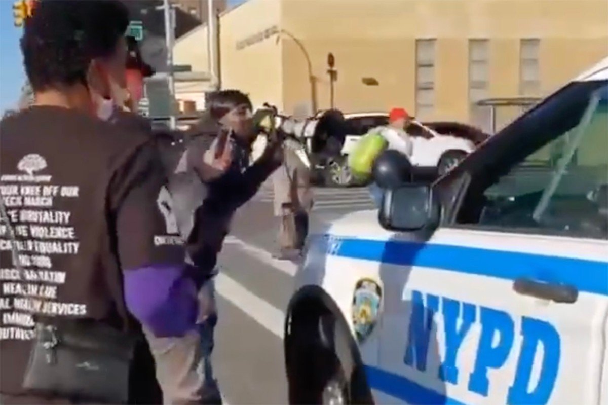 Disturbing video shows men harassing NYPD cops
