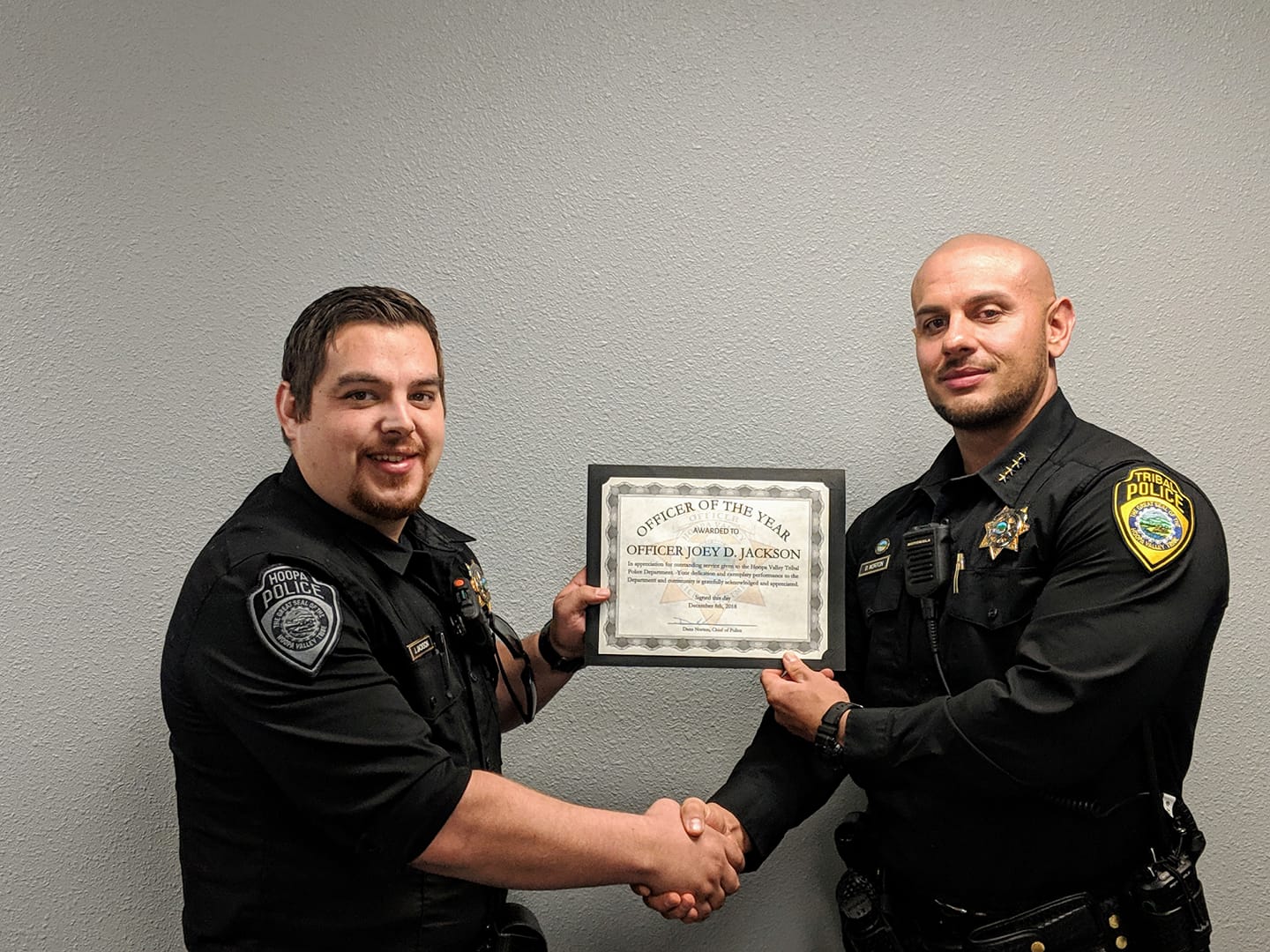 Hoopa Tribal Police awards Officer of the Year