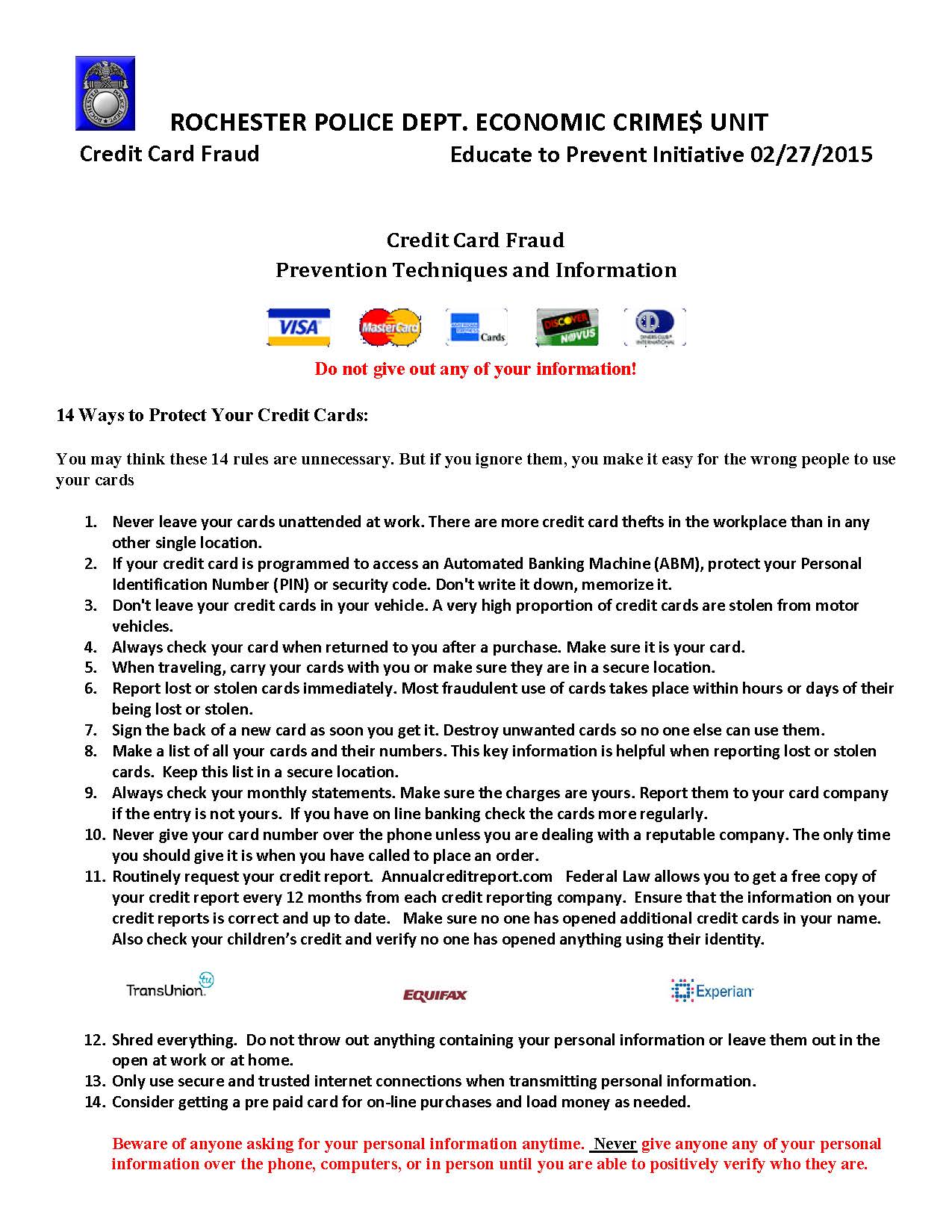 How To File A Credit Card Fraud Police Report ...