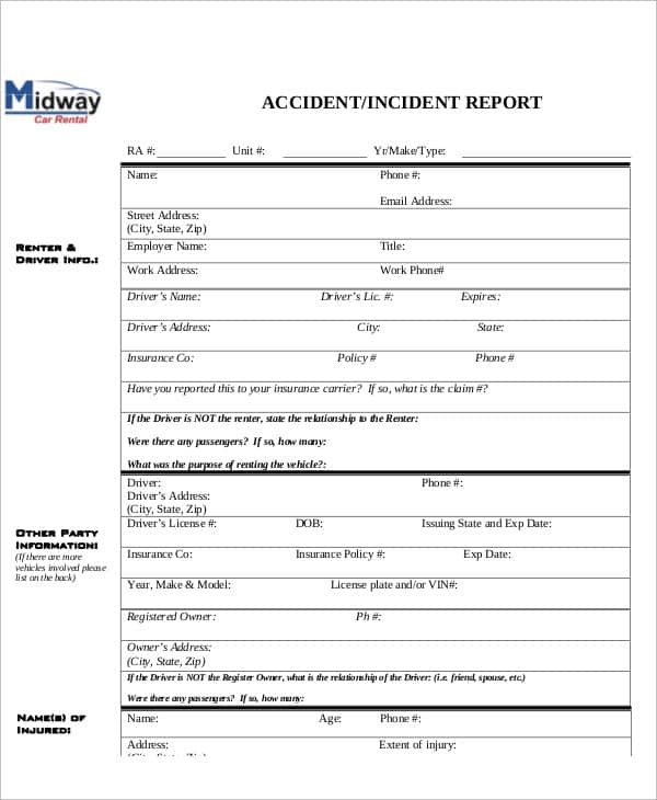 How To Write Accident Report Sample
