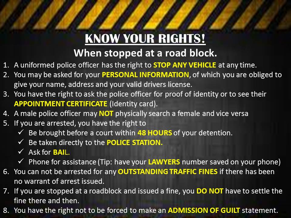 KNOW YOUR RIGHTS AT A ROADBLOCK  Anthony Whatmore &  Company