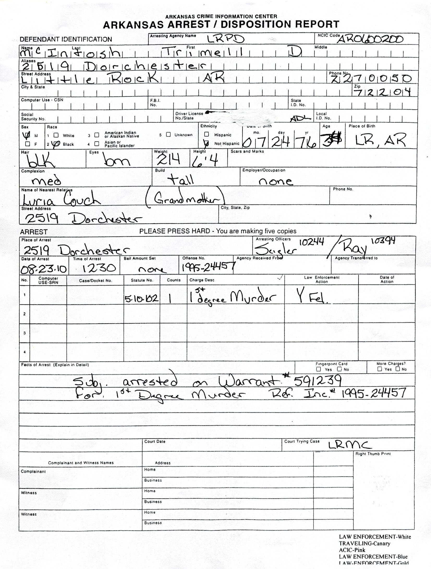 McIntosh 2010 police report