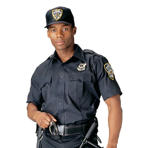 Navy Blue Short Sleeve Police, Security Uniform Shirt