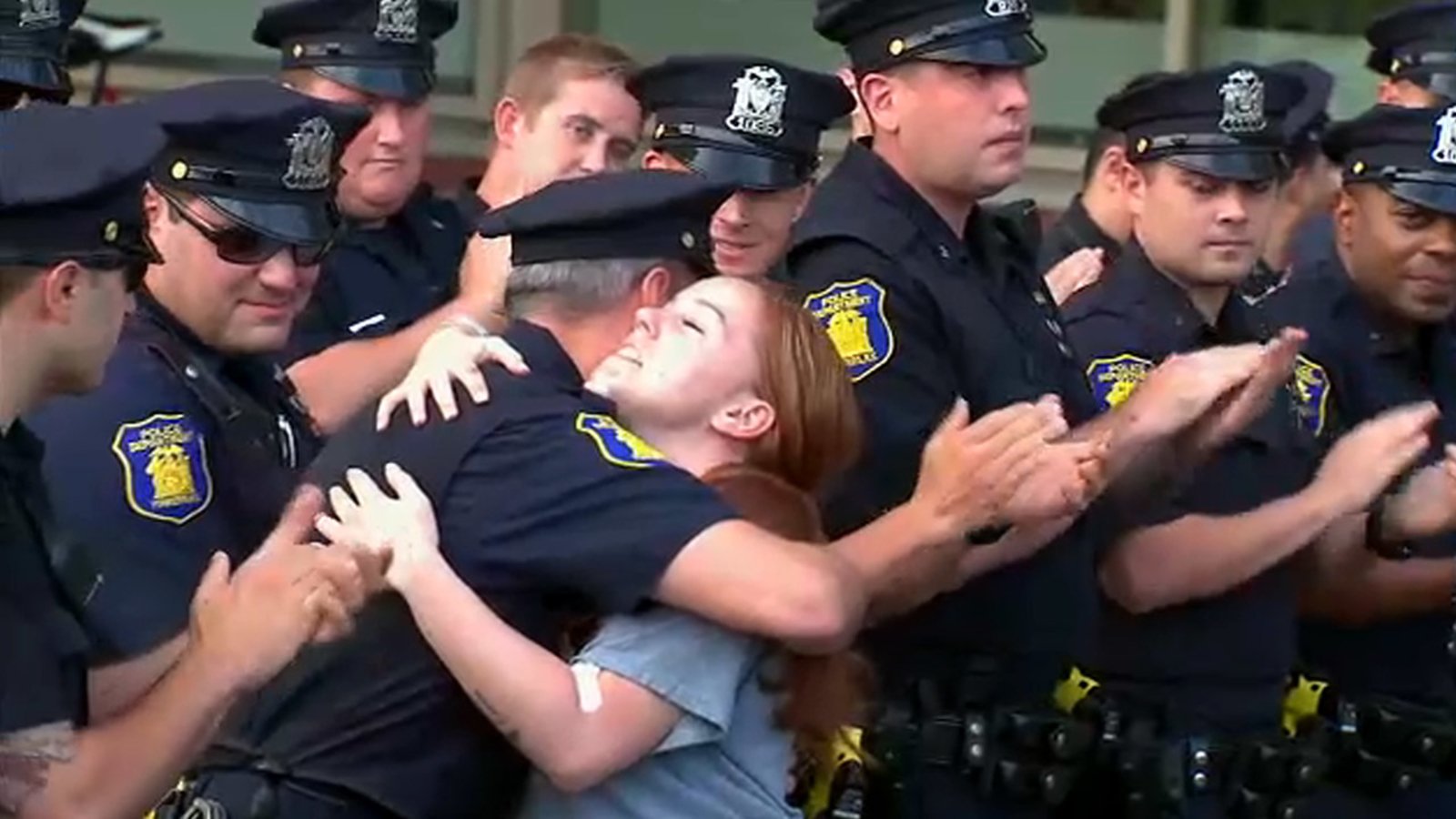 NY police officer leaves hospital amid sea of blue after ...