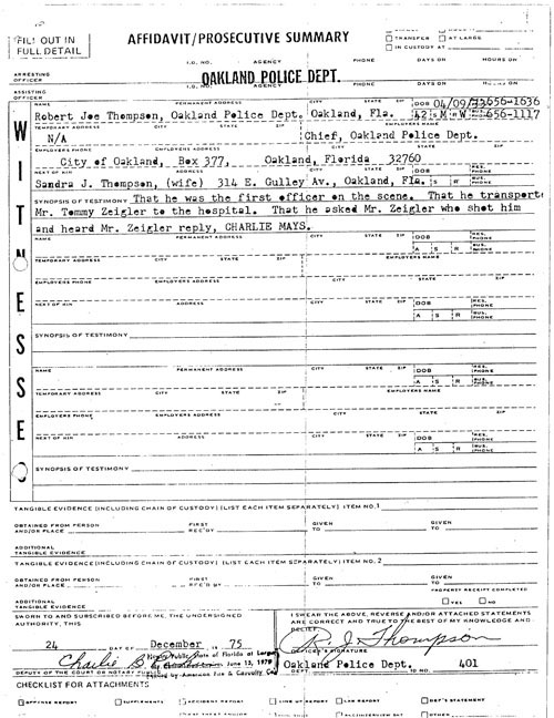 Oakland Police Report page 1