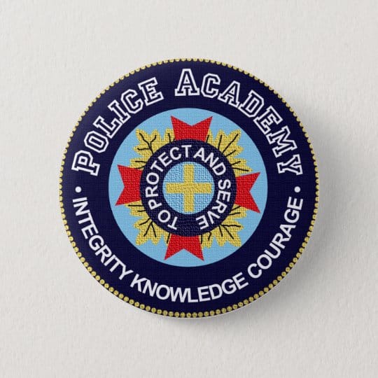 Police Academy 6 Cm Round Badge
