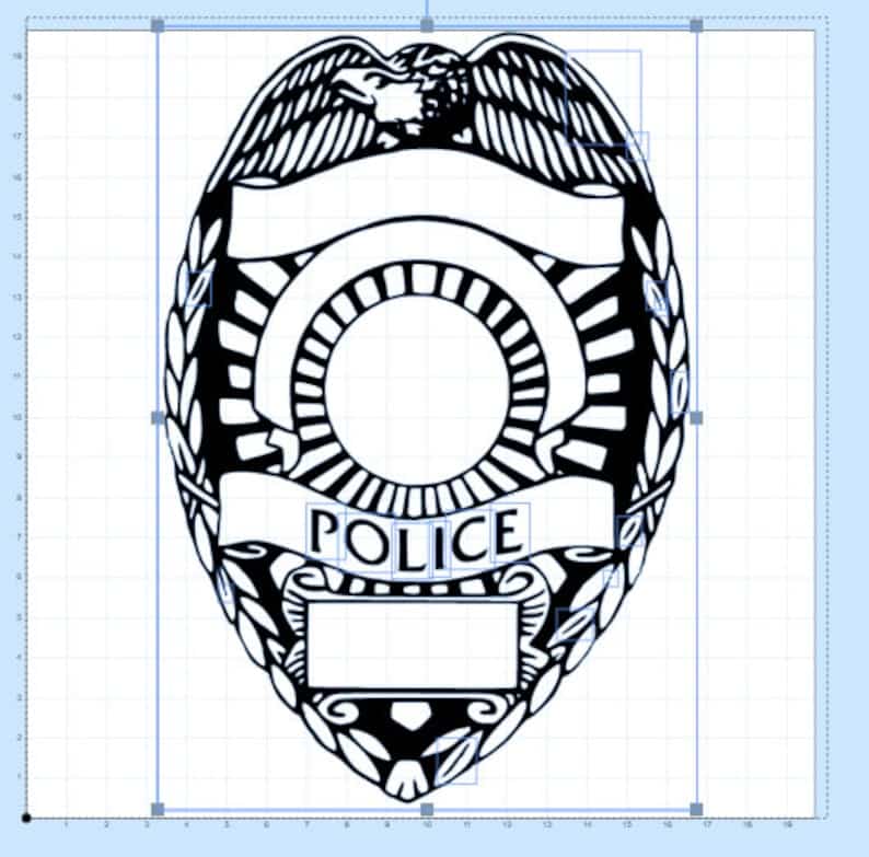 Police Badge Blank Scalable Vector Graphic and Cut Files
