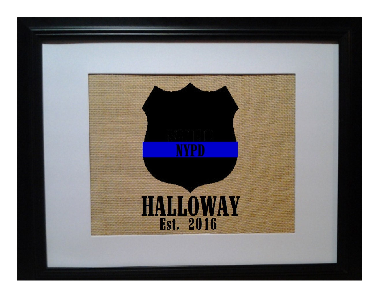 Police Officer Last Name Badge Police Gift by BeanTownBurlap