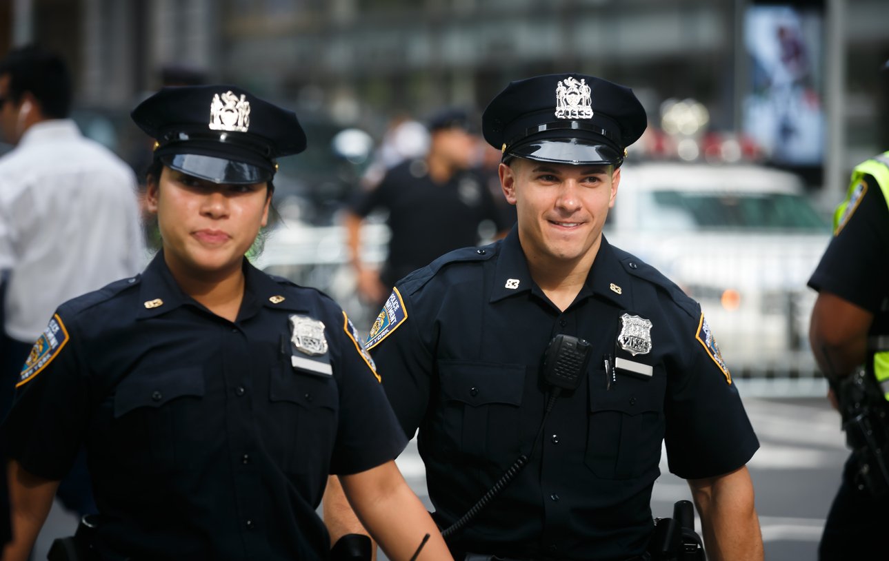 Police officers on the streets of Manhattan