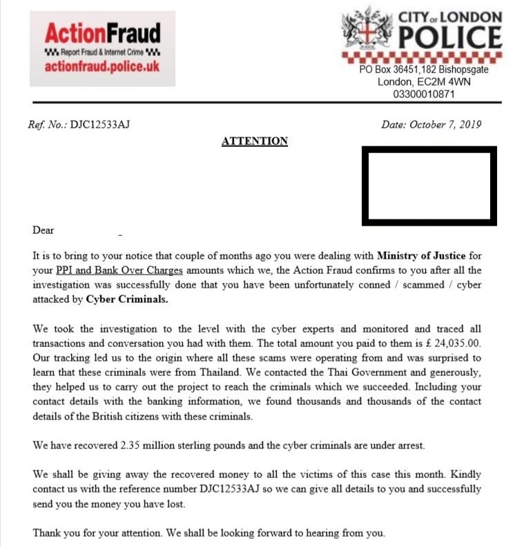 Police warn residents about scam PPI letters purporting to be from ...