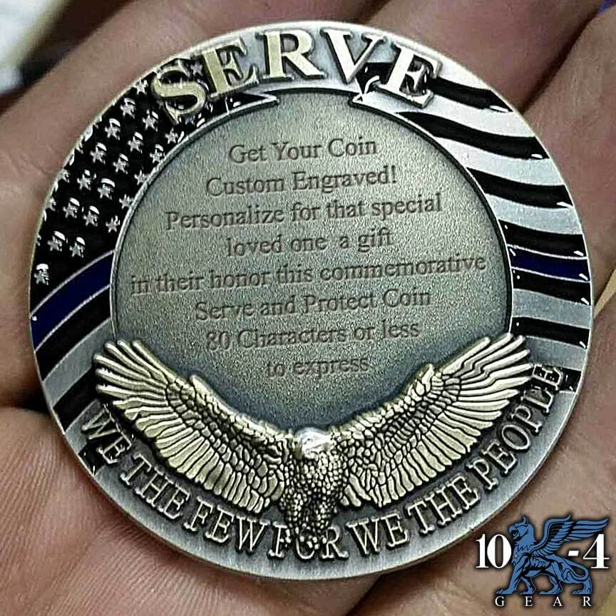 Protect And Serve Police Custom Engraved Challenge Coin ...