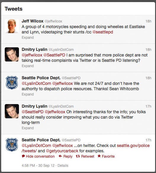 Seattle Police Department Uses Twitter to Report Crime