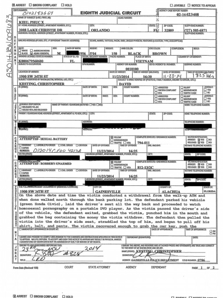 The redacted police report